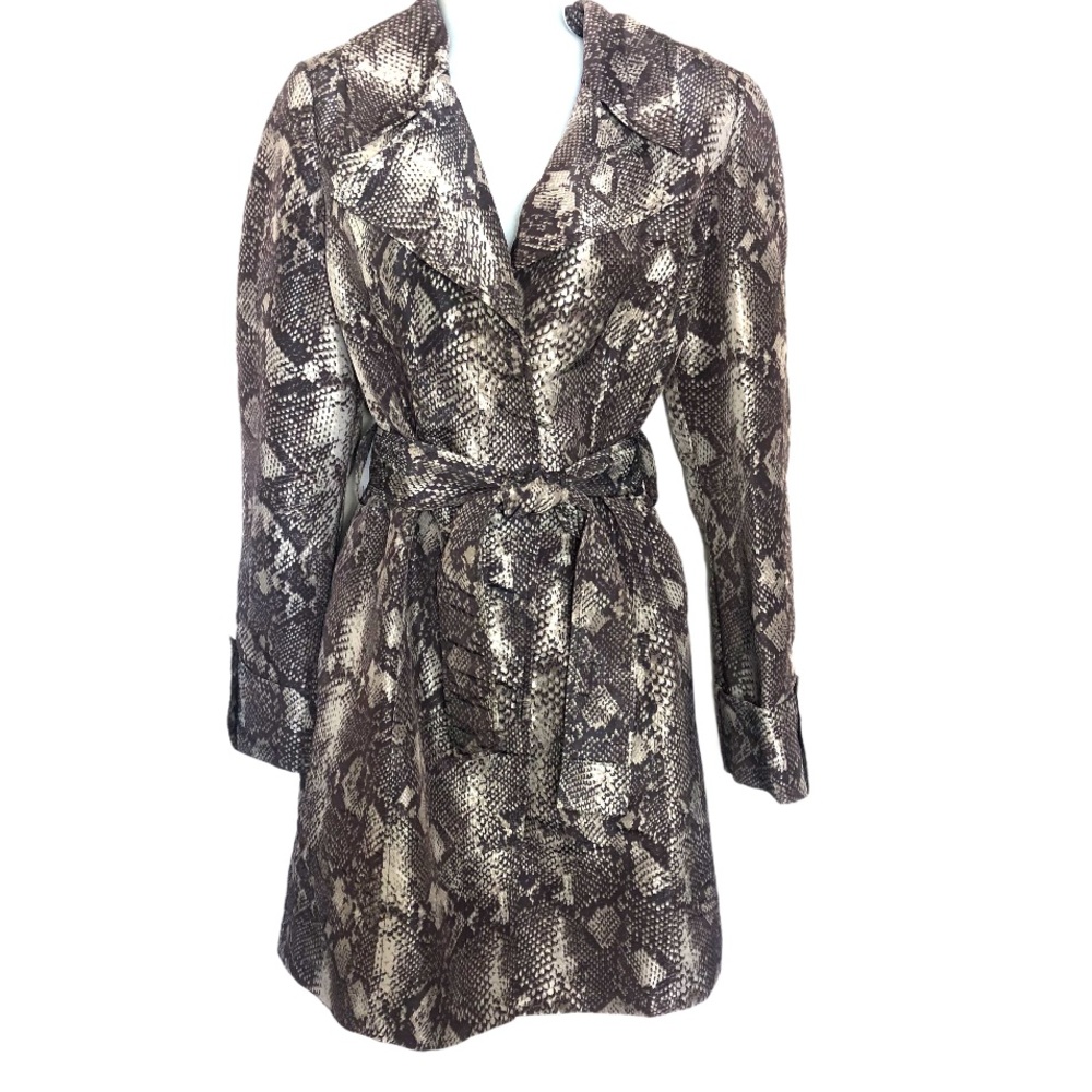 Inc Python Print Trench Coat - Size Medium - image 1